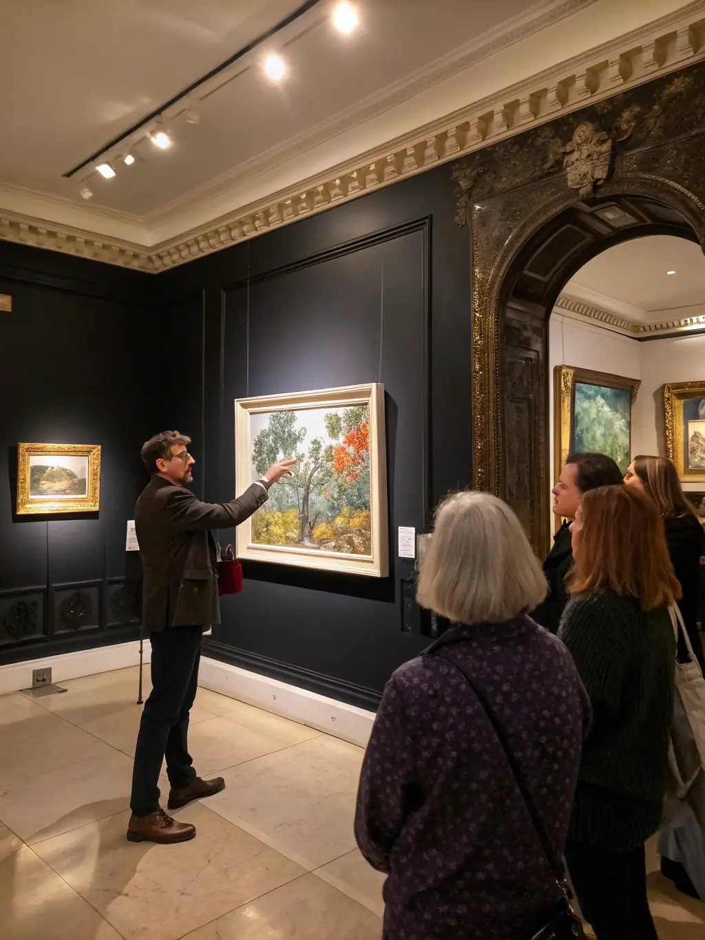 A picture of a grant recipient artist showcasing their work at an OVER-HEAD-sponsored exhibition, highlighting the impact of the funding.